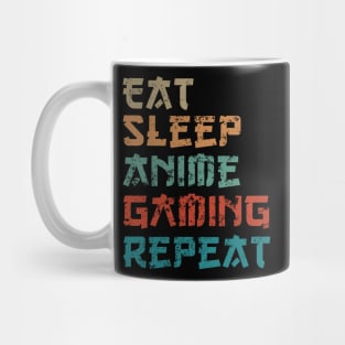 Eat Sleep Anime Gaming Repeat Mug